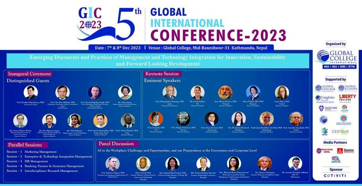 ग्लोबल कलेजले 'पाँचौँ ग्लोबल इन्टरनेसनल कन्फरेन्स’ आयोजना गर्दै,  १८ देशका विज्ञहरू सहभागी हुने